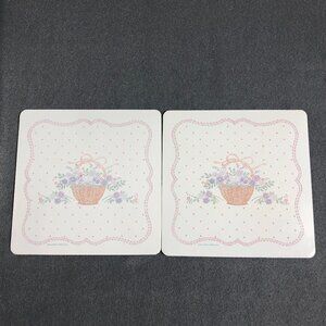 Hallmark Insulated Hot Mat Made in U.S.A. Set of 2 Basket of Flowers
